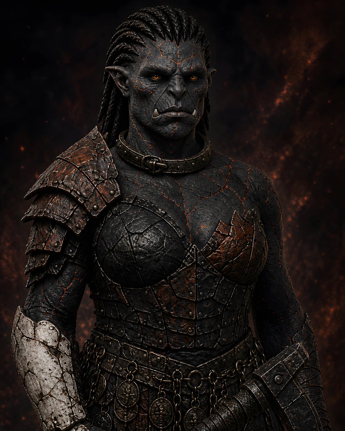 Portrait of Sekha Ashcollar, the Ninth Tally, woman protagonist for Gharn.