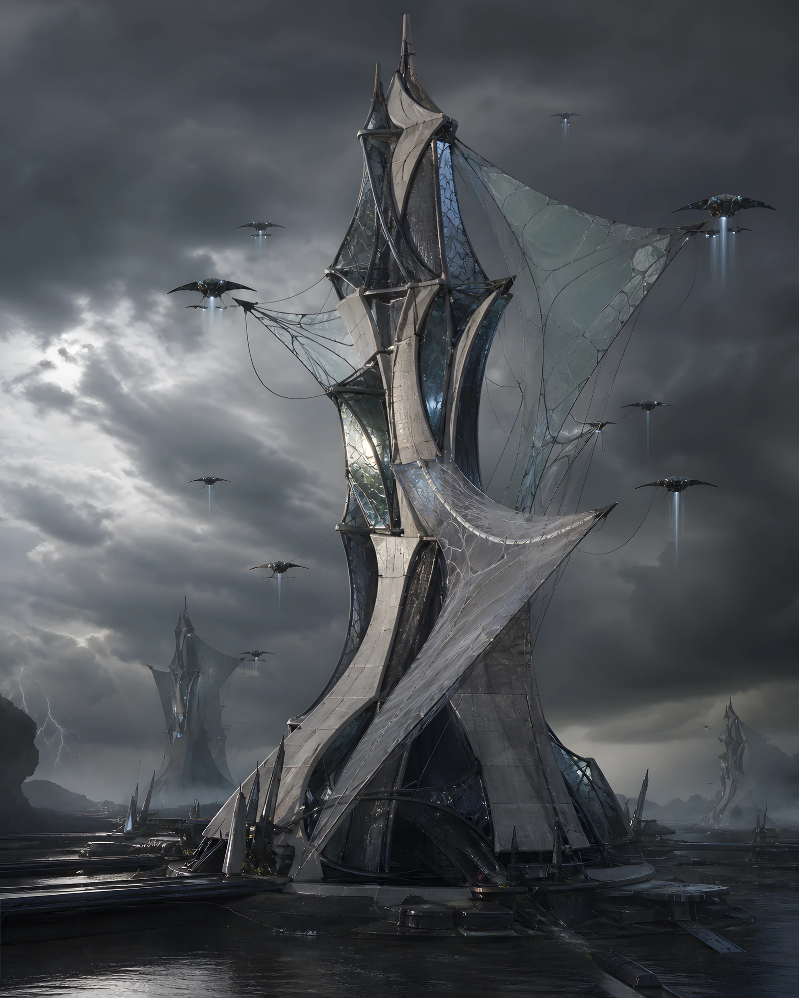 Skinline Updraft Node; role: air transit structure; faction: Virii.