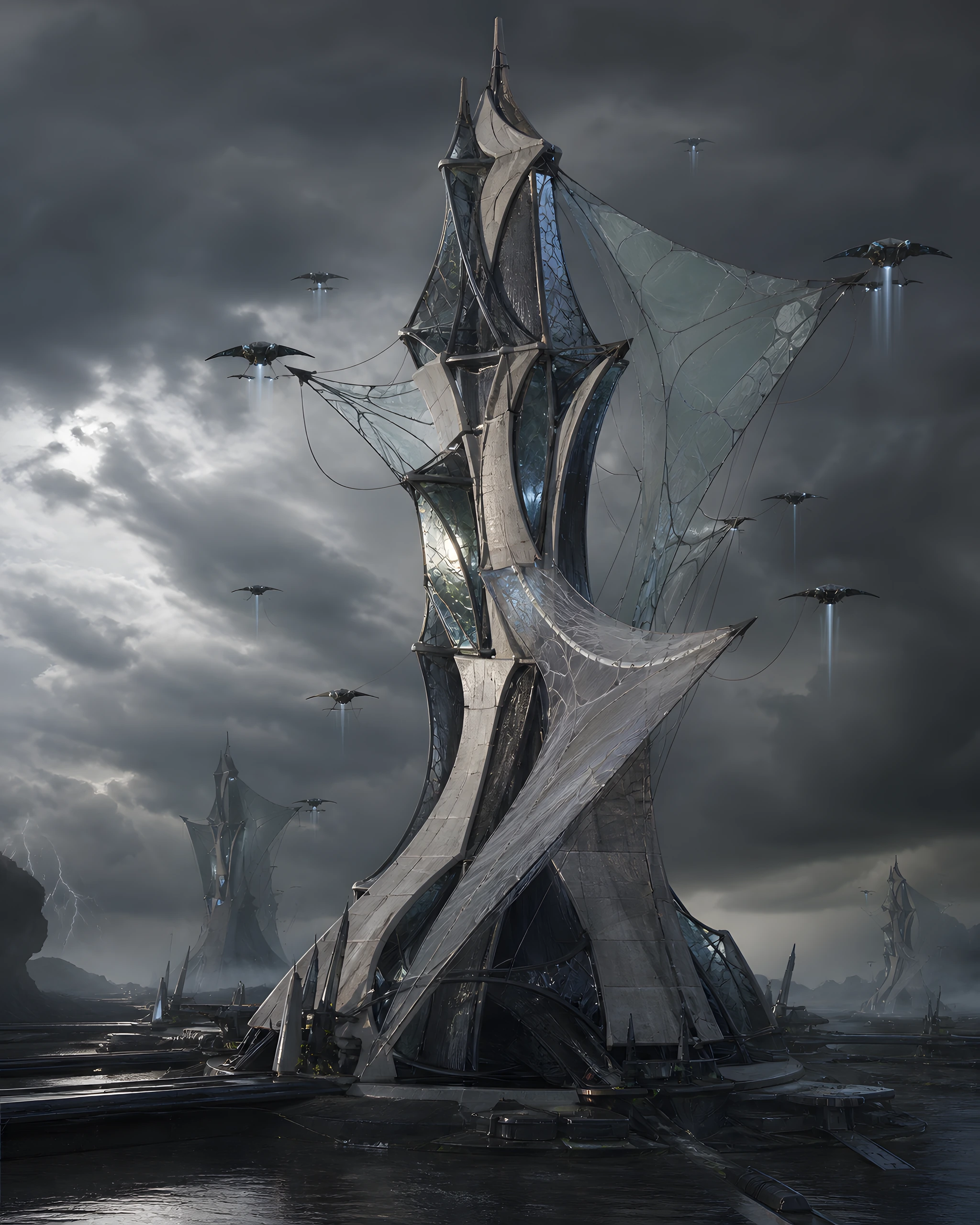 Skinline Updraft Node; role: air transit structure; faction: Virii.