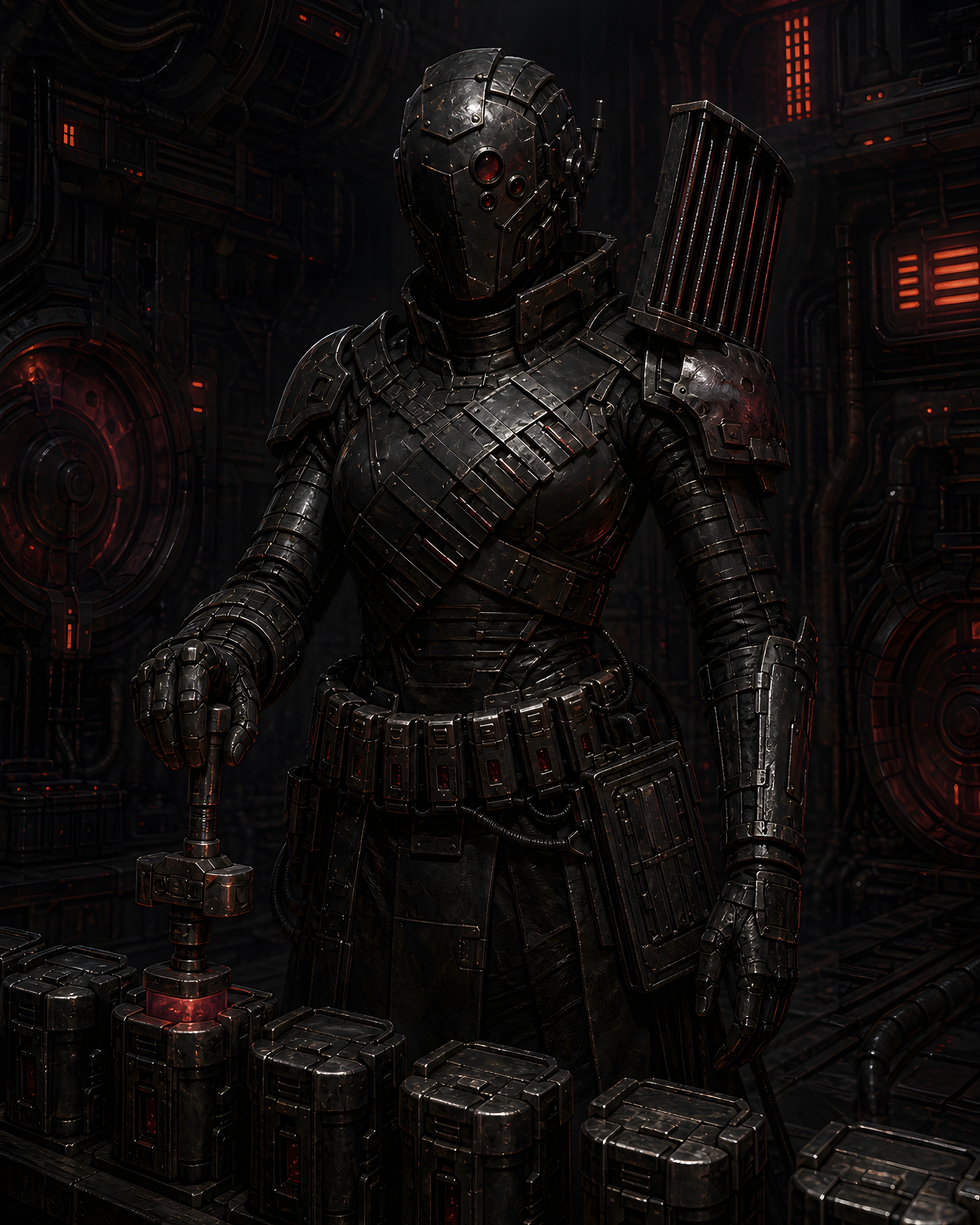 Full portrait of Veshuun, the Last Portion, woman protagonist for Vaelun.